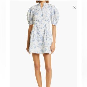 Club Monaco Blue and White Floral Mini Dress size 10 worn 1 time